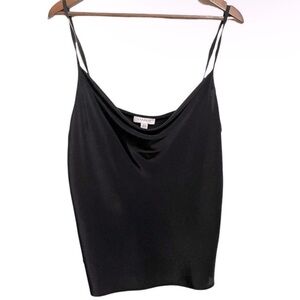 Topshop Womens Black Dressy Night Out Cowl Neck Spaghetti Strap Tank Top